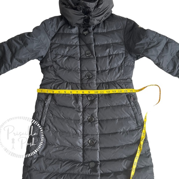 Moncler Black Knee Length Puffer Coat Goose Down Puffer Jacket Long Full Length - Picture 16 of 17